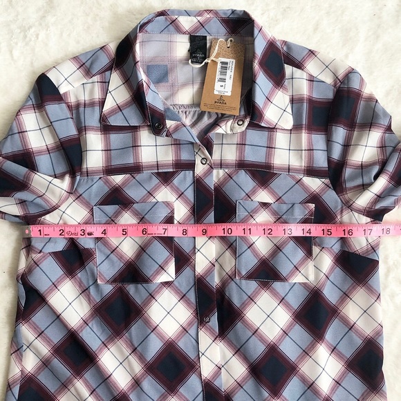 Prana | Burgundy & Blue Plaid Flint Tunic/Dress NWT - Picture 12 of 13